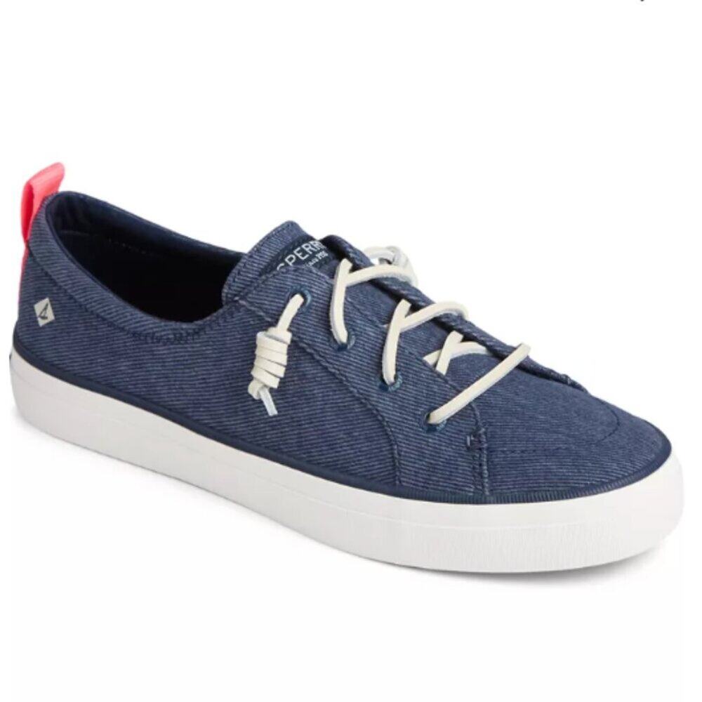NWOT Sperry Women's Crest Vibe Washed Twill Navy Sneakers Size 7.5